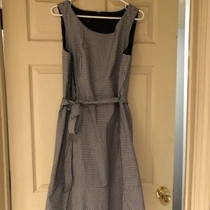 Talbots Dresses - Black & white check peplum dress with belt. Talbots Dresses - Black & white check peplum dress with belt.